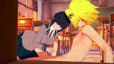 Boku No Hero Hentai  - Jiro Kyoka & Kaminari Denki Sex at Classroom Handjob, Blowjob, Boobjob & Fucked 1/2