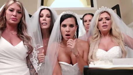 Big Titty MILF Brides Discipline Big Dick Wedding Planner With INSANE REVERSE GANGBANG!