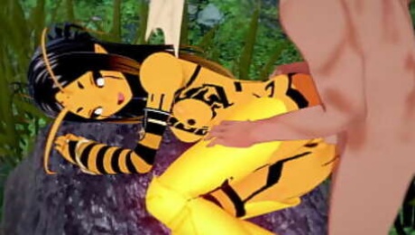 Anthro bee moans while she is getting creampied