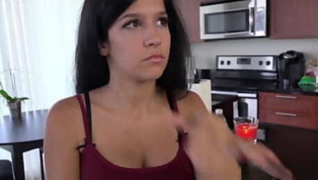 Big breasted stepdaughter is ready for wild dick riding