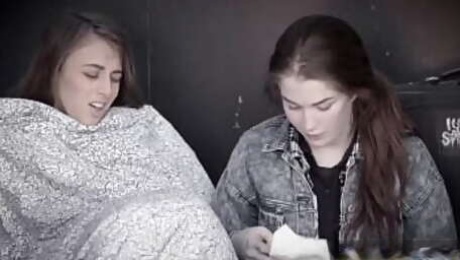 Teen homeless girl gets lesbian sex lesson