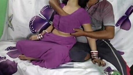 Indian Anita bhabi ki chudai perple saree me Desi video with Hindi audio