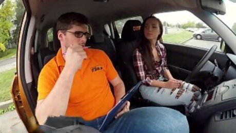 Fake Driving School Hot learner Kristy Black fucked doggy style