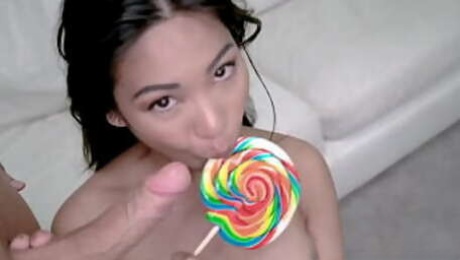 Sexy Asian slut Polly Pons fully enjoys a big dick