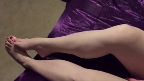 Feet worship with a foot job some hairy pussy and a POV hand job