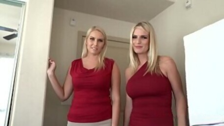 Step mommy and her milf friend fuck stepson in a threesome