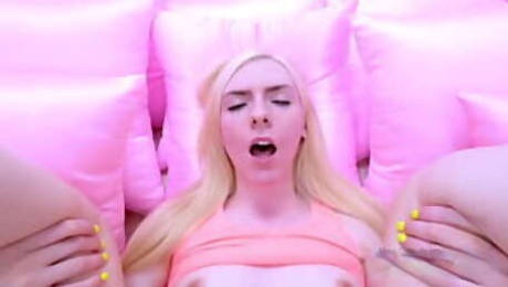 Sexy Blonde with yellow nails fucks Producer, swallows cum, casting call