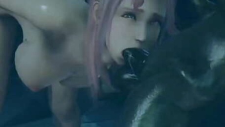 Cute young girl and bat monster - Hentai 3d 18