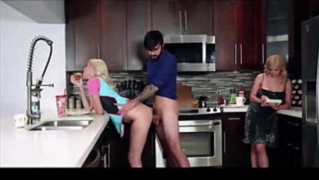 AnytimeTeens.com - Freeuse Teen step By Boyfriend In Front Of Mom in Kitchen - Lilith Moaningstar, Kay Lovely