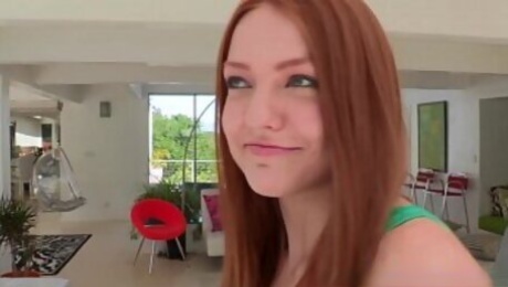 Adorable cockloving redhead fucked closeup