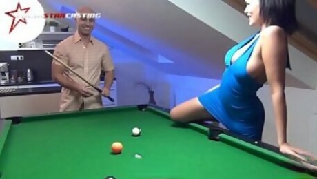 Wild sex on the pool table