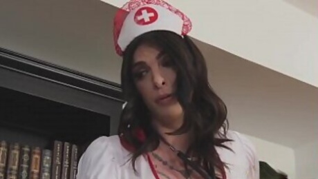 Tranny nurse babe sucking dick