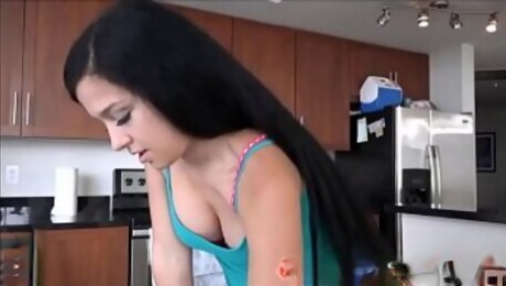 Perfect Latina Teen Stepdaughter Bangs To Avoid Being Grounded