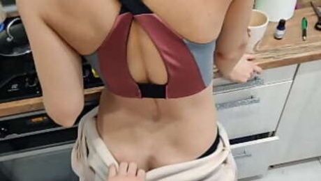 amateur teen love to be fucked at kitchen POV