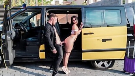 Spanish Babe Aisha Gets Fucked In Doggy By Taxi Driver Outdoor