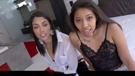 Two Spoiled Teen Latina Stepdaughters Jasmine Summers And Vanessa Sky Fuck Stepdad For Cell Phones POV