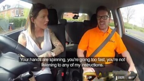 Fake Driving Advanced horny lesson in sweaty messy creampie
