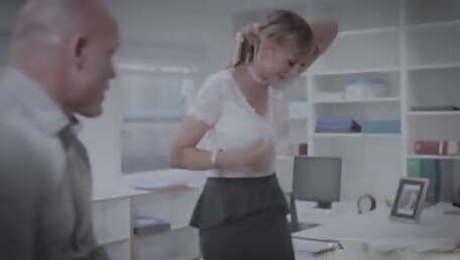 MILF secretary has sex with boss in the office