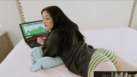 Stepsister banged while shes busy playing game
