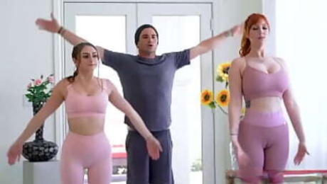 FuckAnytime - Yoga Trainer Fucks Redhead Milf and Her as Freeuse - Penelope Kay, Lauren Phillips