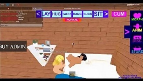 A Hot Blonde Roblox Lesbian licks a Nervous Latino girl as she moans