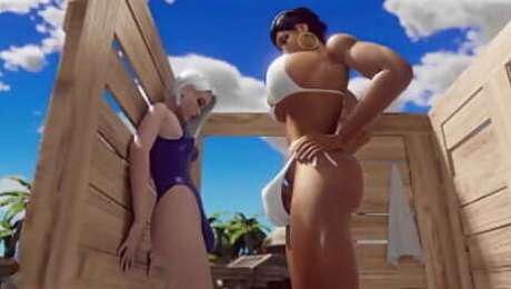 Overwatch Ashe and Pharah at the Beach