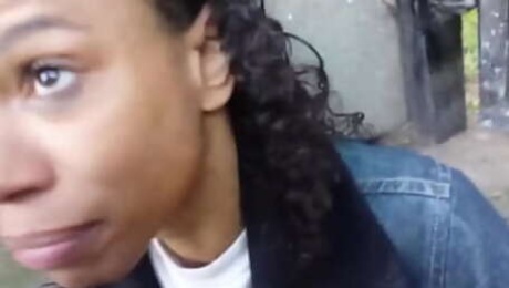 ebony mature sucking dick and gets cum in mouth