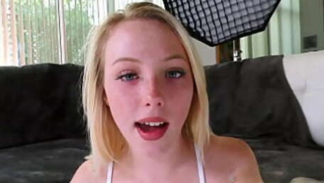 Deepthroating babe deepthroats POV cock and talks dirty