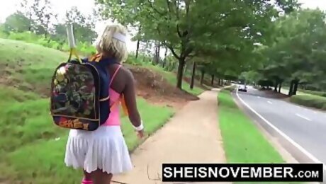 I Gave A Fellow Tennis Player A Kneeling POV Blowjob After Losing A Match In Public, My Huge Natural Tits And Nipples Out, Busty Blonde Ebony Whore Sheisnovember FlashingAnd Panties While Walking Outside, by Msnovember