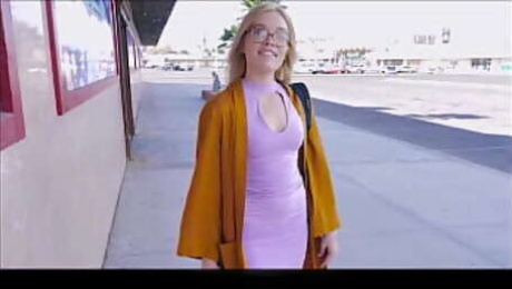 Hot Nerdy Blonde Teen Picked Up On Street POV Date Fucking