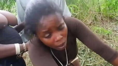 Black Power Man And Black Power Ladies Doing It In An Uncompleted And Bush