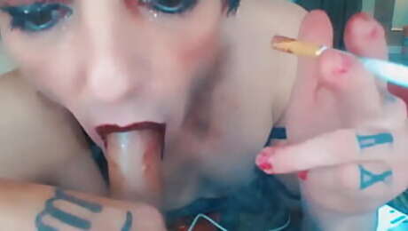 Hot FEMBOY Smokes & SUCKS 9