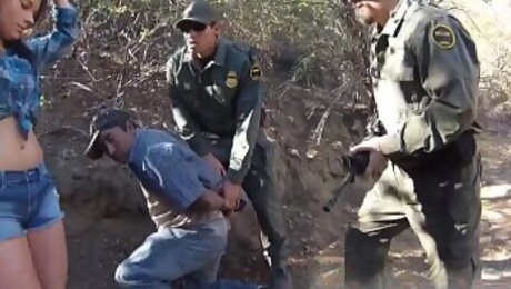 Police woman hd Mexican border patrol agent has his own ways to fend