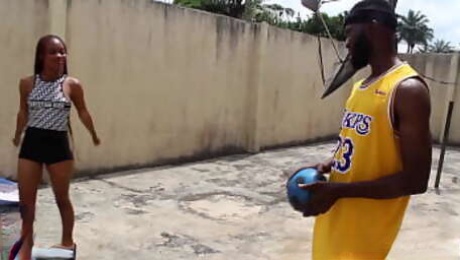 she fuck my big dick while playing basketball