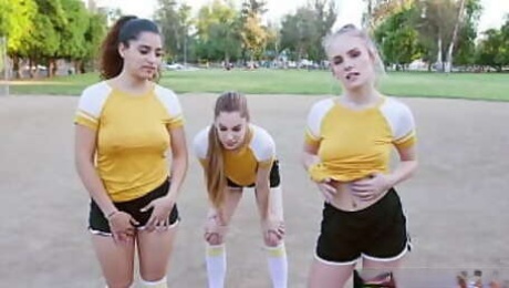 Three Sporty Beauties Pass Around Coach's Fat Cock - Natalie Knight, Gabriela Lopez, Bobbi Dylan