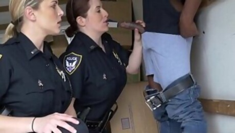 BBC sucked by two cop ladies