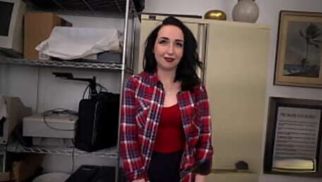 Country babe in plaid shows how slutty she can be at job interview