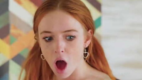 Redhead teen Madi Collins facesits her stepmom Serene Siren