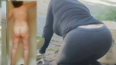 Curvy busty GILF works her sexy ass off