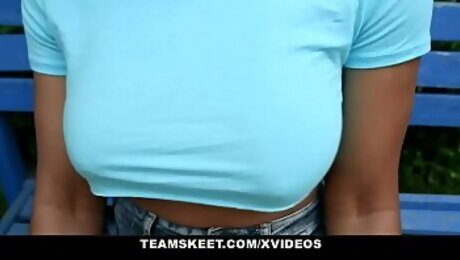 TeamSkeet - Beautiful Black Girl (Jenna Foxx) Gets Her Big Tits Fucked By BWC