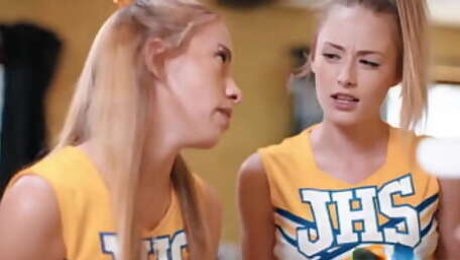 Coach anal fucks 2 petite cheerleaders