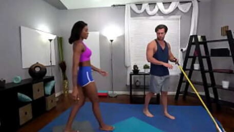 Ebony Babe Nadia Jay Bangs The White Yoga Janitor