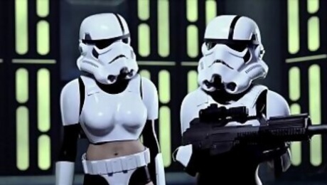 Parody - 2 Storm Troopers enjoy some Wookie dick