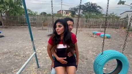 And if they discover us? , fun sex in a public park with my fucking whore girlfriend and a horny stranger