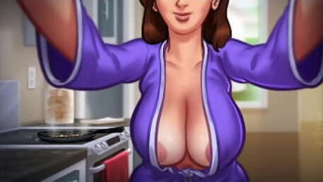 Busty MILF stepmom Debbie takes care of her Horny Tenant| Perfect Massive Natural Boobs| Summertime Saga 3D Game Part 01