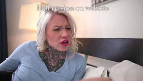 Inked Blonde gets Anal by her Fat Boyfriend