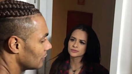 I made up an excuse for my hot neighbor to come over to my house, he just didn't know I wanted his dick (English Subtitles)