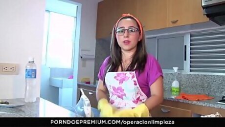 #Francis Restrepo - Nerdy Latina Maid Eats Cum In Hot POV Sex