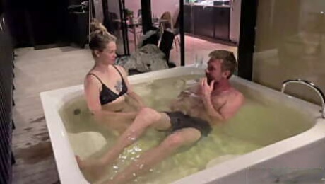 Sexy Neighbor Wife Joins Hot Next Door man in HotTub and Fucks Him