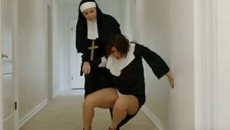 Minister and three nuns roughly fuck young innocent newcomer